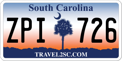 SC license plate ZPI726