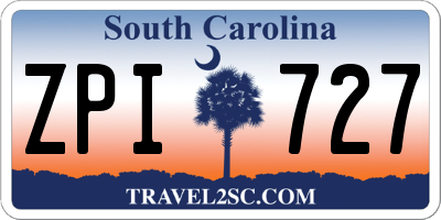 SC license plate ZPI727