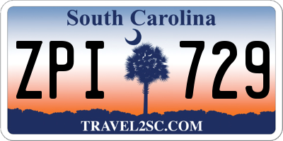 SC license plate ZPI729