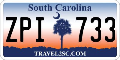 SC license plate ZPI733