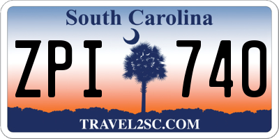 SC license plate ZPI740