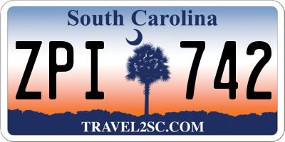 SC license plate ZPI742
