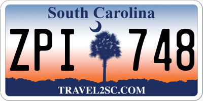 SC license plate ZPI748