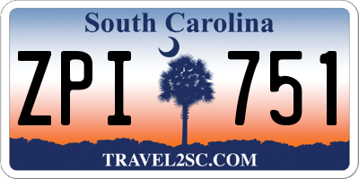 SC license plate ZPI751