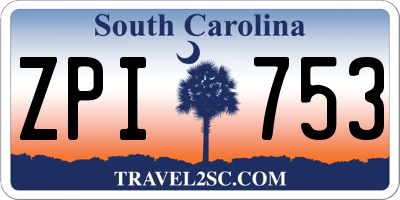 SC license plate ZPI753
