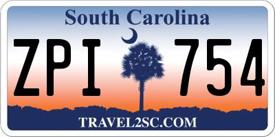 SC license plate ZPI754