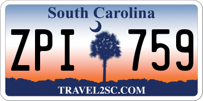 SC license plate ZPI759