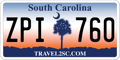 SC license plate ZPI760