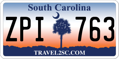 SC license plate ZPI763