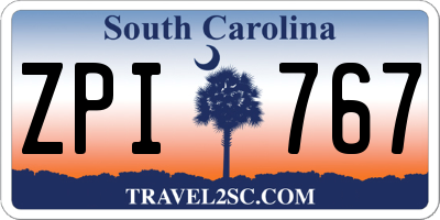 SC license plate ZPI767