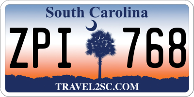 SC license plate ZPI768