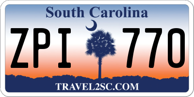 SC license plate ZPI770
