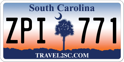 SC license plate ZPI771