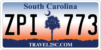 SC license plate ZPI773