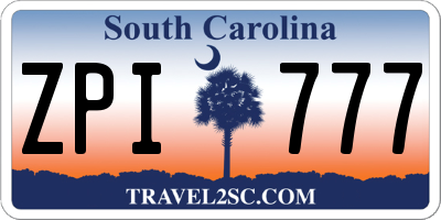 SC license plate ZPI777