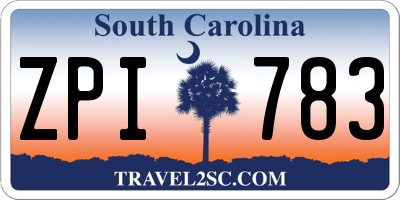 SC license plate ZPI783
