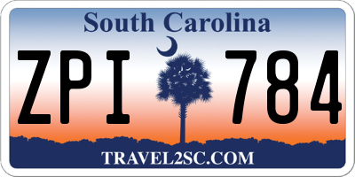 SC license plate ZPI784