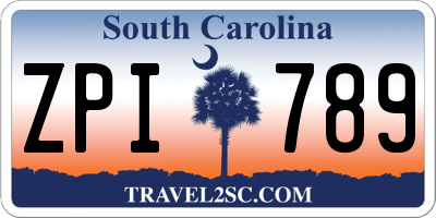 SC license plate ZPI789
