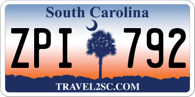 SC license plate ZPI792