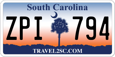 SC license plate ZPI794
