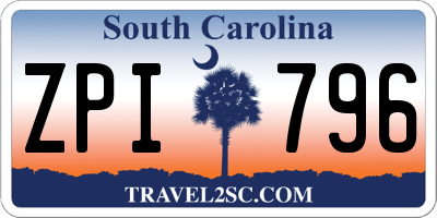 SC license plate ZPI796