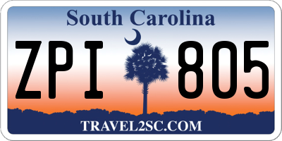 SC license plate ZPI805