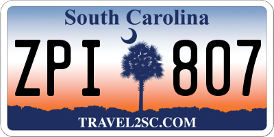 SC license plate ZPI807