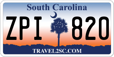 SC license plate ZPI820