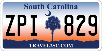 SC license plate ZPI829
