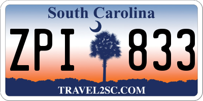 SC license plate ZPI833