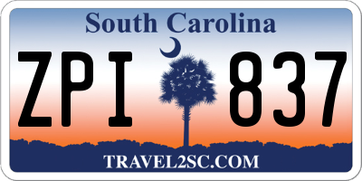 SC license plate ZPI837