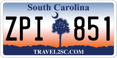 SC license plate ZPI851