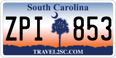 SC license plate ZPI853