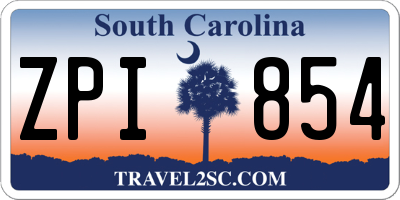 SC license plate ZPI854
