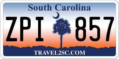SC license plate ZPI857