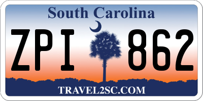 SC license plate ZPI862