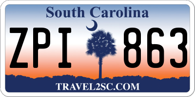 SC license plate ZPI863
