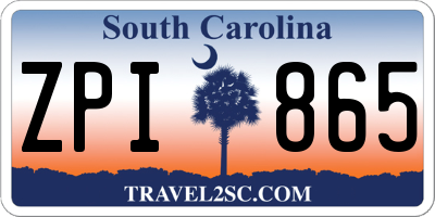 SC license plate ZPI865