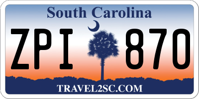 SC license plate ZPI870