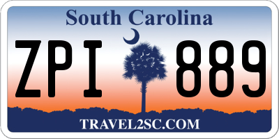 SC license plate ZPI889