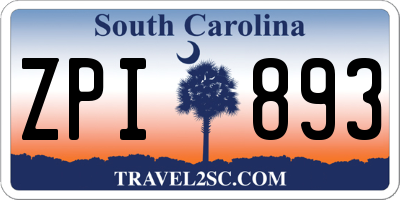 SC license plate ZPI893
