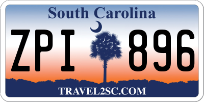 SC license plate ZPI896