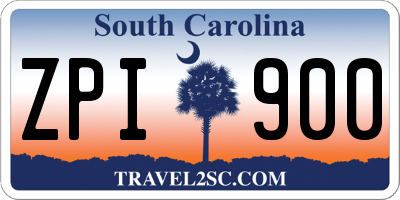 SC license plate ZPI900