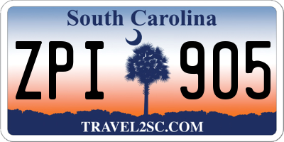 SC license plate ZPI905