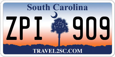 SC license plate ZPI909