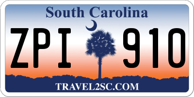 SC license plate ZPI910