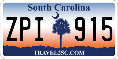 SC license plate ZPI915