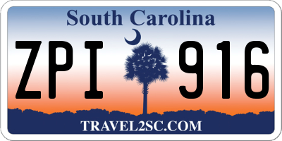 SC license plate ZPI916
