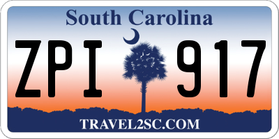 SC license plate ZPI917