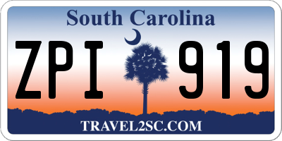 SC license plate ZPI919
